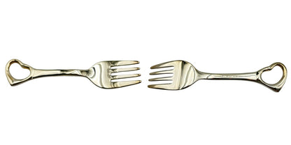 TIFFANY&Co. ティファニー Ag925 オープンハート ベビースプーン＆フォーク セット シルバー925 ベビー用品 食器 カトラリー 子供 中古 W４