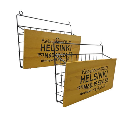 ヴィンテージ風 レターホルダー ドアマガジン ウォールラック 2個セット インテリア 小物入れ おしゃれ 中古 W４