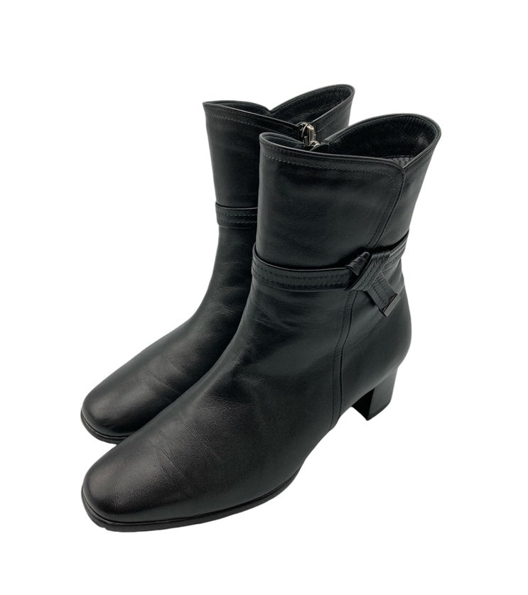 RiZComfort リズコンフォート サイドジップ レザー ショートブーツ 0603 サイズ23.0cm 中古 D4