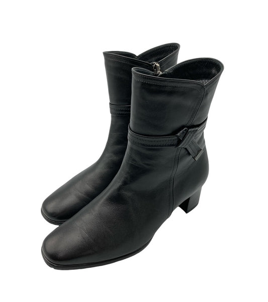 RiZComfort リズコンフォート サイドジップ レザー ショートブーツ 0603 サイズ23.0cm 中古 D4