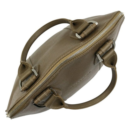 LONGCHAMP ロンシャン ハンドバッグ レディース レザー シンプル アーチ型 ジップ ブラウン 中古 T1