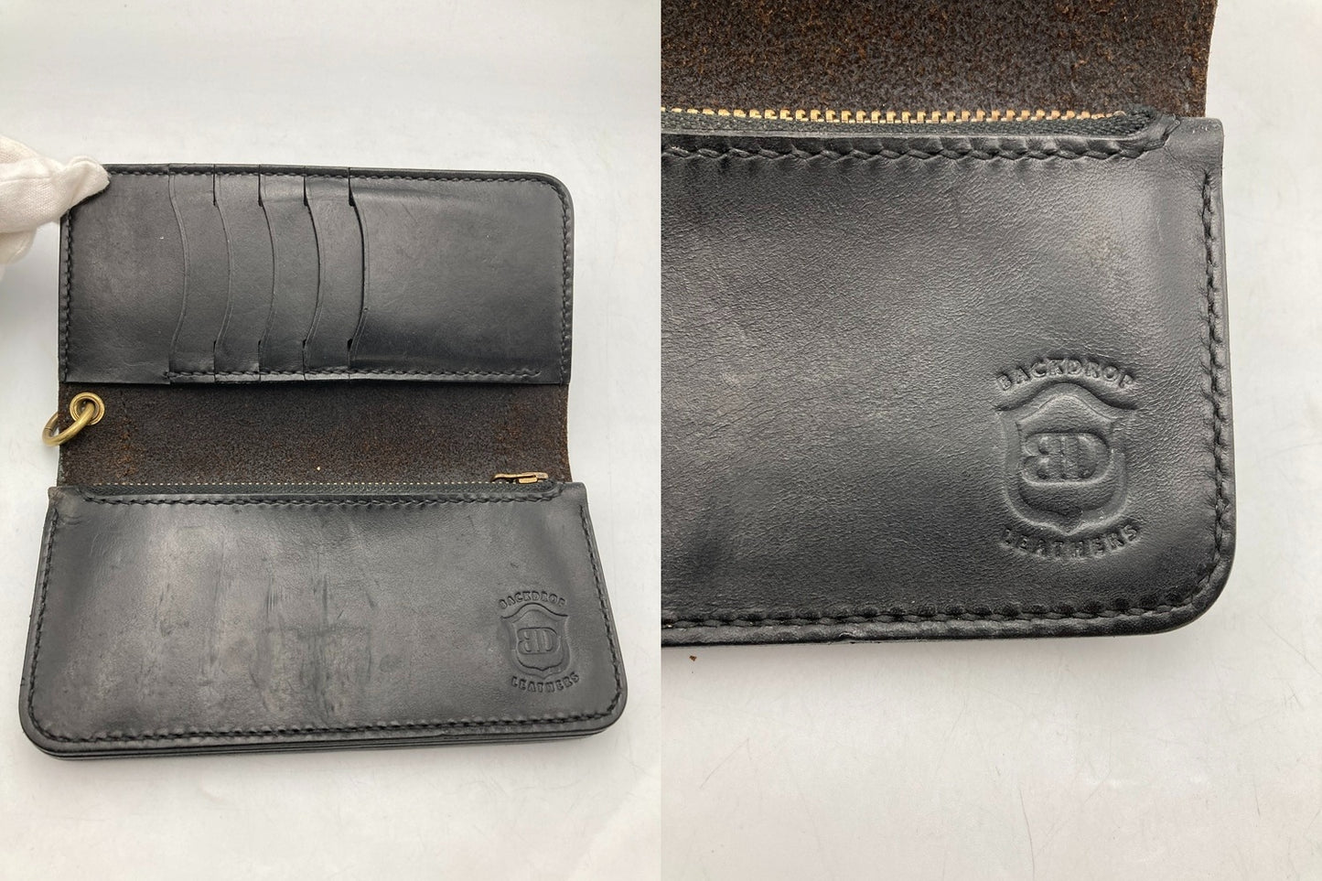 BACKDROP Leathers バックドロップレザーズ バスケットウォレット 中古 D4