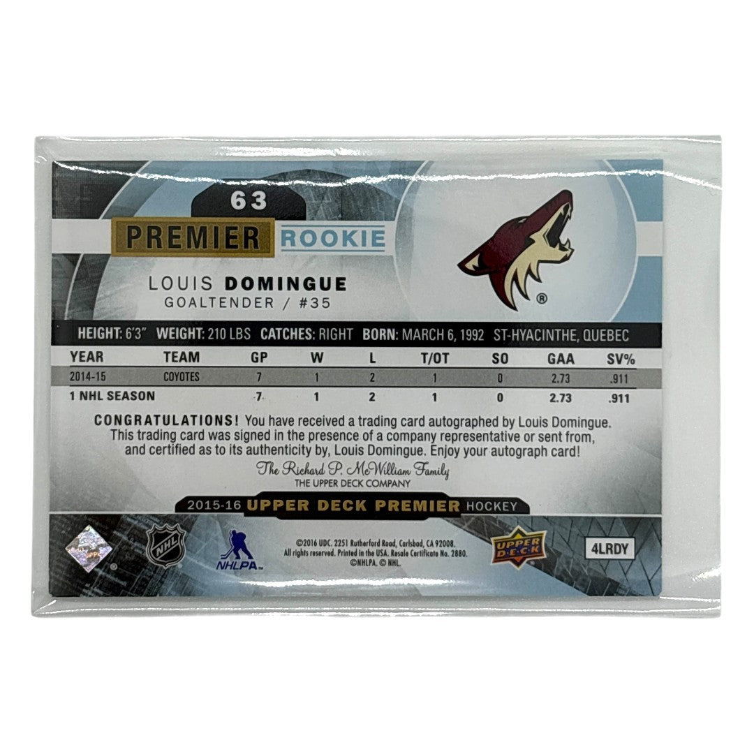UPPER DECK NHLカード PREMIER LOUIS DOMINGUE COYOTES /399 #63 中古 IT1