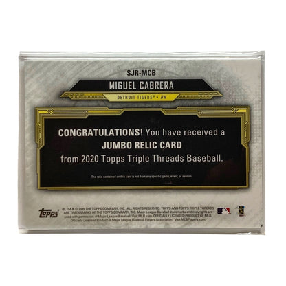 TOPPS MLBカード TRIPLE THREADS MIGUEL CABRERA TIGERS 02/27 #SJR-MCB 中古 IT2