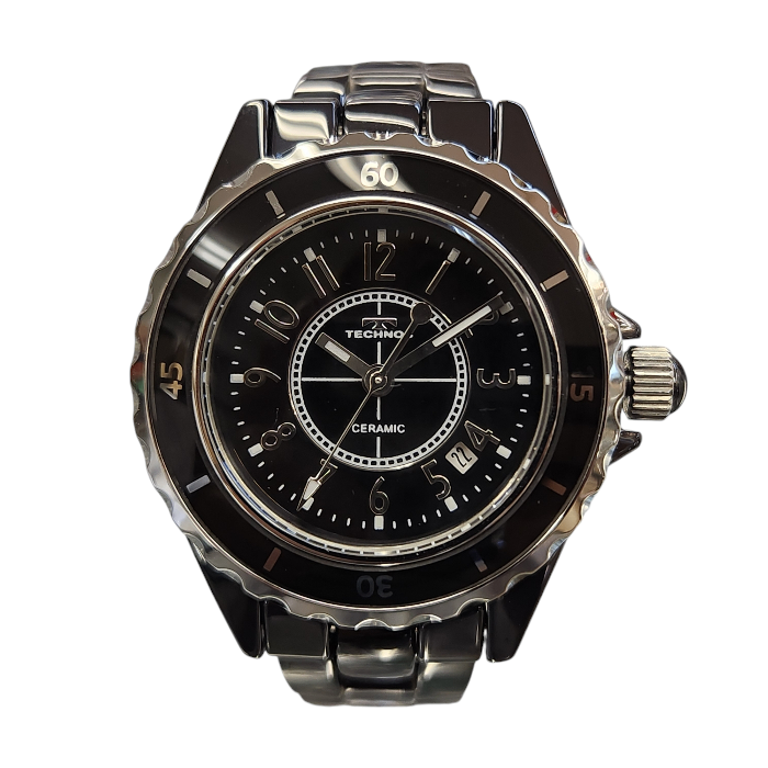 TECHNOS テクノス 腕時計 レディース アナログ クォーツ セラミック ブラック T9906BB 中古 T1