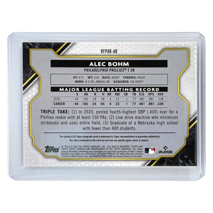 TOPPS MLBカード TRIPLE THREADS ALEC BOHM PHILADELPHIA PHILLIES /99 #RFPAR-AB 中古 IT1