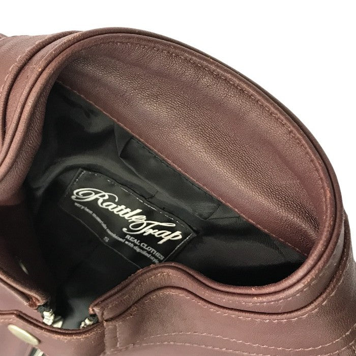 Rattle Trap ラトルトラップ シングル ライダースジャケット メンズ 秋冬 羊革 ラムレザー ブラウン Sサイズ M0513LJM201 中古 T1