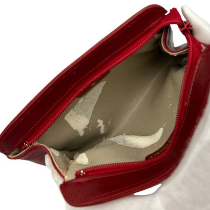 CHANEL シャネル ラムスキン ココマーク ポーチ レッド ブランド レディース 小物入れ 赤 かわいい 中古 W1