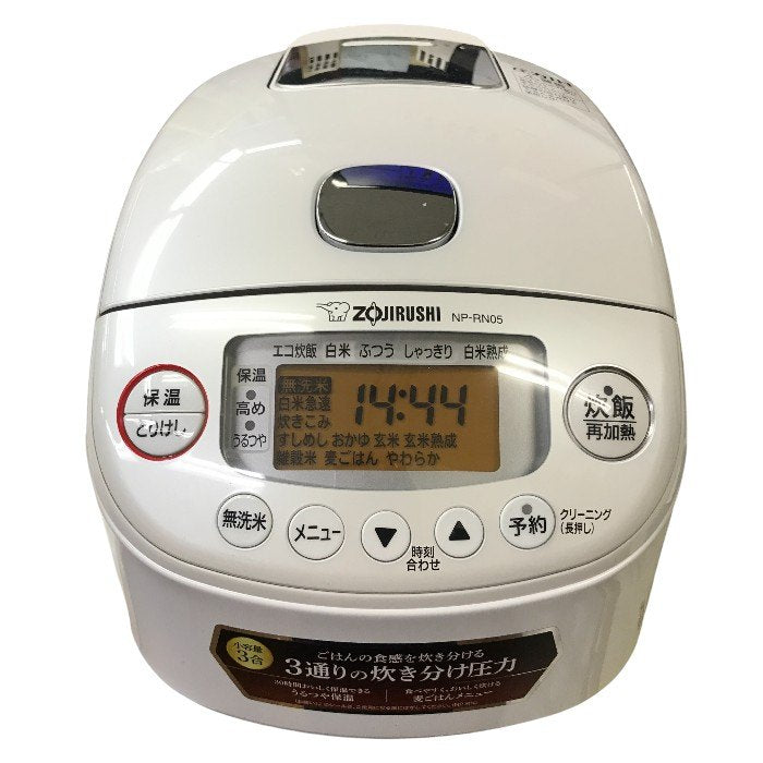象印マホービン 炊飯器 3合 圧力IH式 極め炊き 黒まる厚釜 ホワイト NP-RN05-WA 中古 Y1