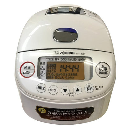 象印マホービン 炊飯器 3合 圧力IH式 極め炊き 黒まる厚釜 ホワイト NP-RN05-WA 中古 Y1