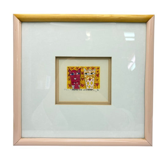 James Rizzi ジェームスリジィ 3Dシルクスクリーン 「YOU'RE THE CATS MEIW」 196/350 アート インテリア おしゃれ 猫 キャット かわいい 中古 W４