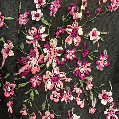 TOCCA トッカ ワンピース レディース 春夏 ノースリーブ 膝丈 花柄 総柄 ドレス 刺繍 ピンク/ブラック 2サイズ OPTOKW0560 中古 T1