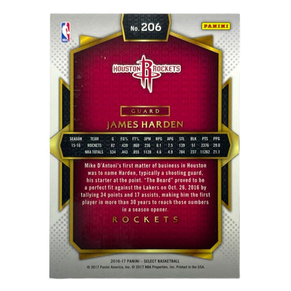 PANINI NBAカード SELECT JAMES HARDEN HOUSTON ROCKETS #206 中古 IT2