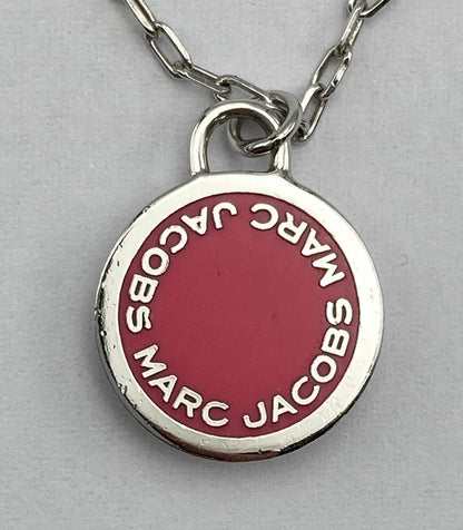 MARC JACOBS マークジェイコブス ロゴ ディスク エナメル ネックレス ピンク 中古 D4