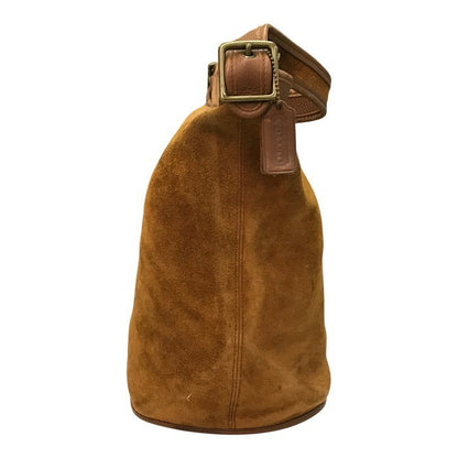 COACH コーチ ショルダーバッグ レディース スウェードレザー オールド スエード バケツ型 USA製 キャメルブラウン 9010 中古 T1