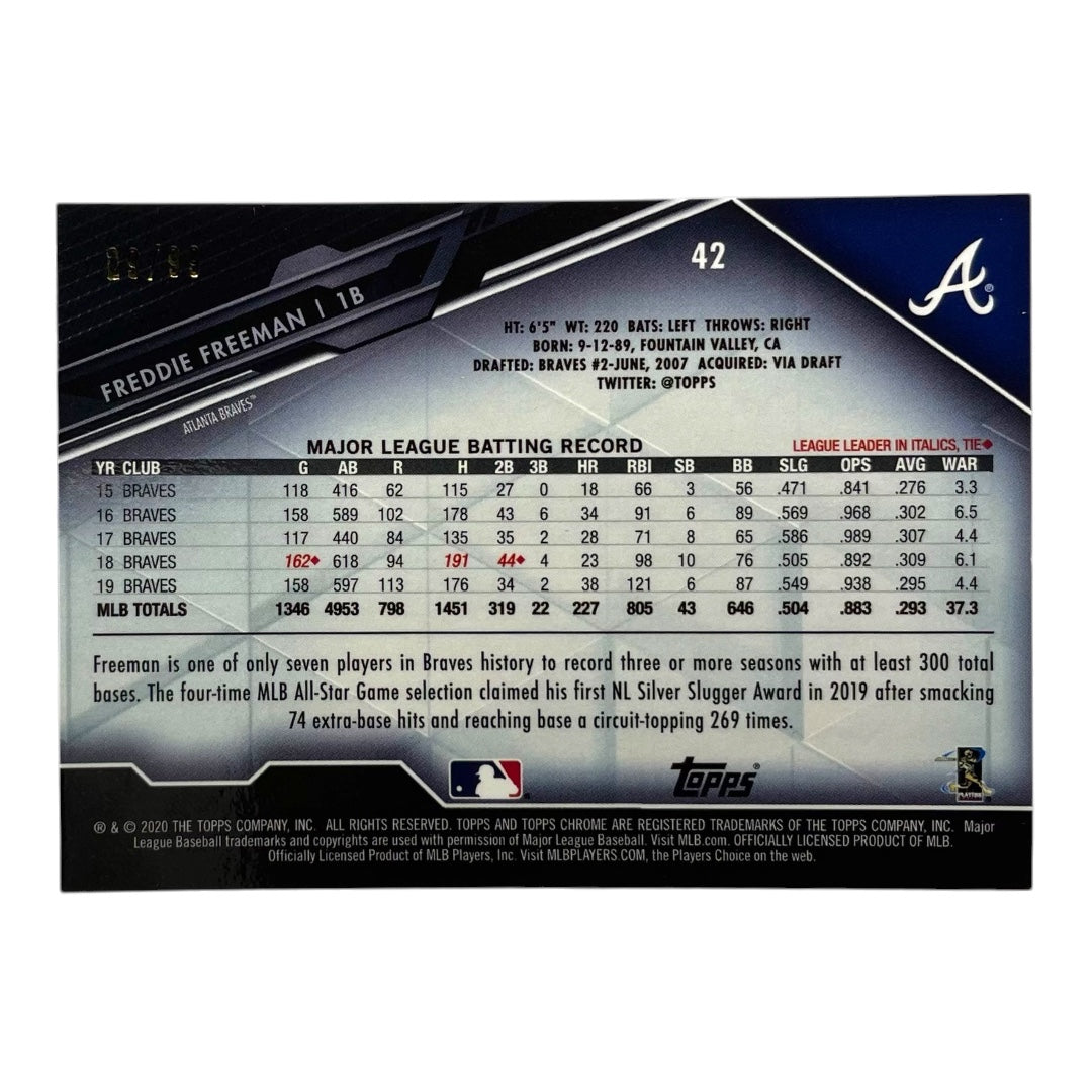 TOPPS MLBカード CHROME FREDDIE FREEMAN ATLANTA BRAVES /99 #42 中古 IT2