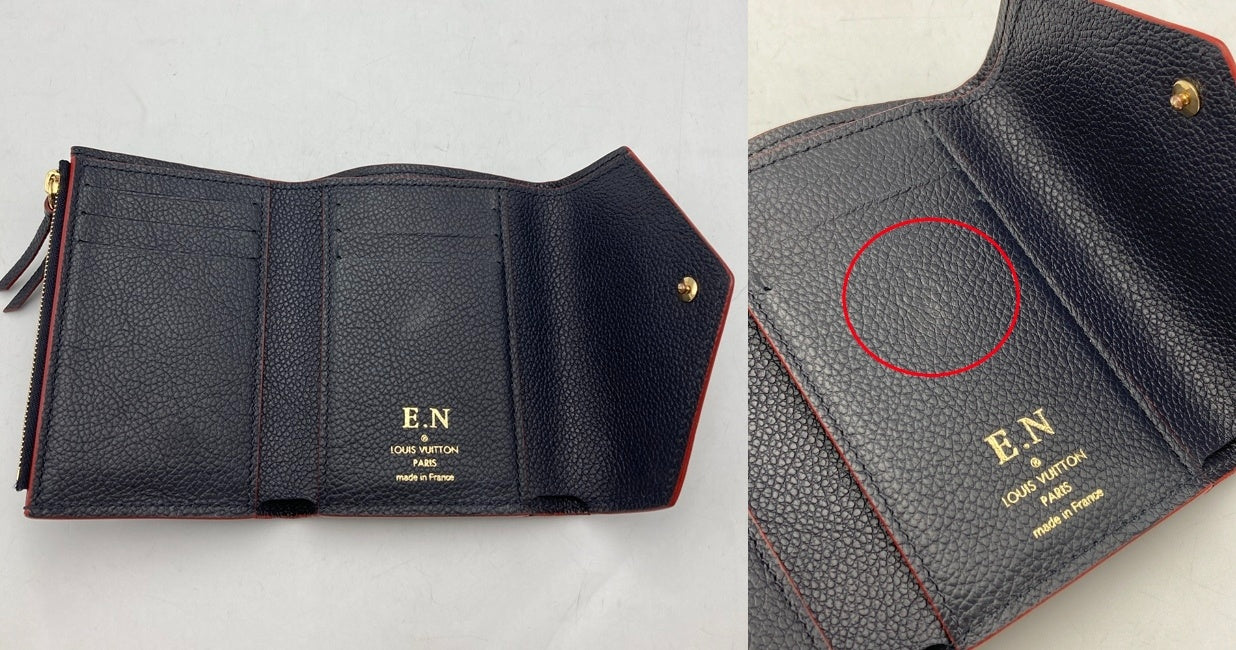 LOUIS VUITTON ルイヴィトン モノグラム・アンプラント ポルトフォイユヴィクトリーヌ マリーヌルージュ 三つ折り財布 M64577 中古 D4