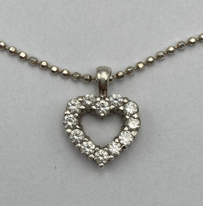 シルバー925 ハートトップ ネックレス 中古 D4
