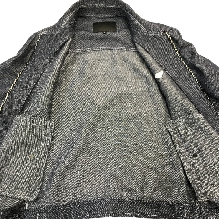EMPORIO ARMANI エンポリオアルマーニ ジャケット メンズ コットン リネン デニム フルジップ インディゴブルー 44サイズ 3H1BD7 1D9BZ 中古 T1