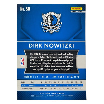 PANINI NBAカード PRIZM DIRK NOWITZKI DALLAS MAVERICKS #50 中古 IT2