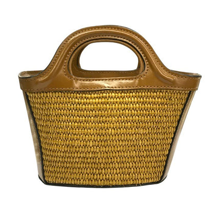 MARNI マルニ トロピカリア マイクロ ハンドバッグ レディース 2way ショルダー かごバッグ ミニサイズ ブラウン/ベージュ BMMP0067Q0 P3860 中古 T1