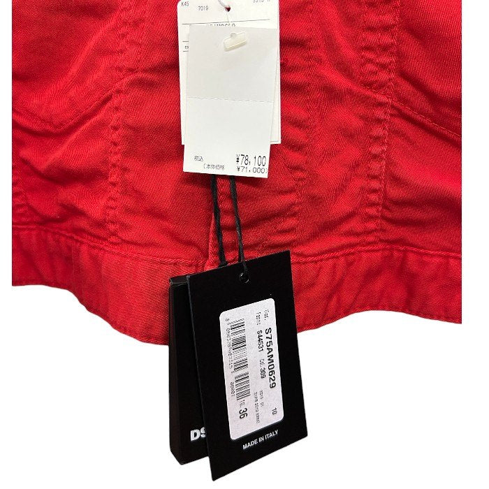 未使用品 Dsquared2 ディースクエアード デニムジャケット レッド 36 メンズ 秋 アウター 冬 春 中古 W1