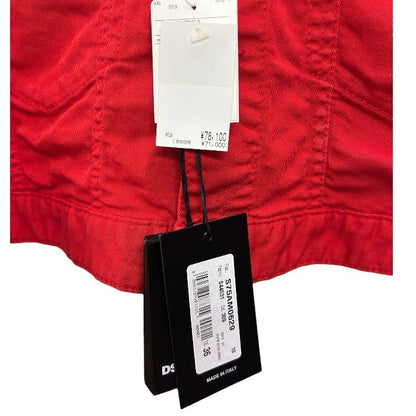 未使用品 Dsquared2 ディースクエアード デニムジャケット レッド 36 メンズ 秋 アウター 冬 春 中古 W1