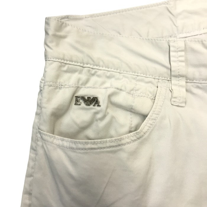 EMPORIO ARMANI エンポリオアルマーニ パンツ メンズ コットン スリムフィット ズボン ホワイト 28インチ J08SA 中古 T1