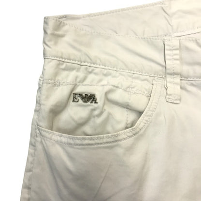 EMPORIO ARMANI エンポリオアルマーニ パンツ メンズ コットン スリムフィット ズボン ホワイト 28インチ J08SA 中古 T1