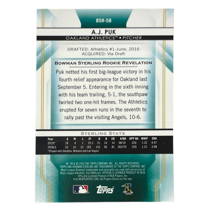 TOPPS MLBカード BOWMAN STERLING A.J. PUK OAKLAND ATHLETICS #BSR-58 中古 IT2