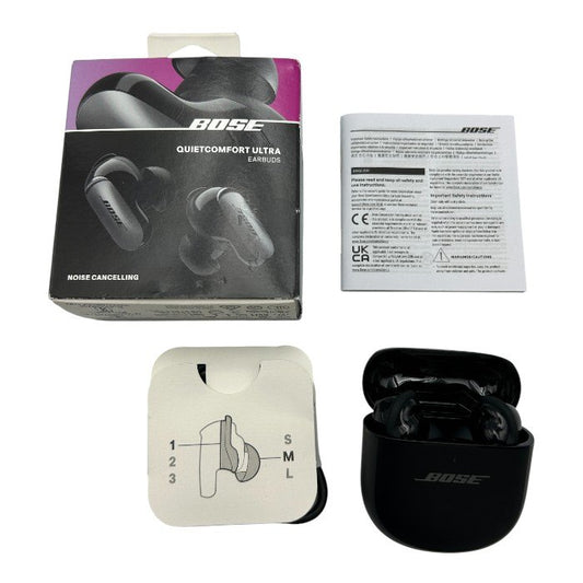 Bose QuietComfort Ultra Earbuds 完全ワイヤレス ノイズキャンセリングイヤホン 空間オーディオ Bluetooth接続 マイク付 最大6時間再生 急速充電 ブラック 中古 W4