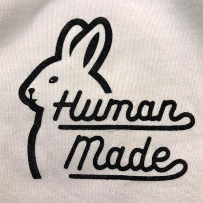 HUMAN MADE ヒューマンメイド カーディガン メンズ コットン スウェット ウサギ ハートボタン 裏起毛 アイボリー Lサイズ 中古 T1