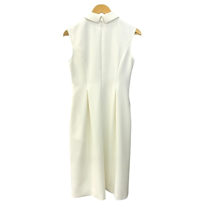 Rene ルネ ワンピース レディース ノースリーブ スリーブレス 襟付き シンプル 無地 カラードレス ホワイト 36サイズ 5416210 中古 T1