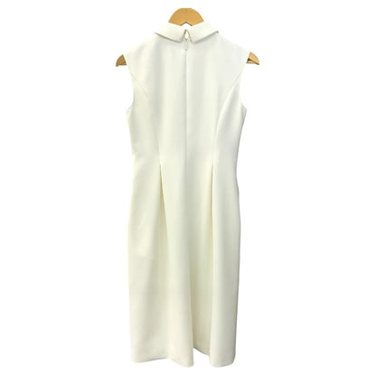 Rene ルネ ワンピース レディース ノースリーブ スリーブレス 襟付き シンプル 無地 カラードレス ホワイト 36サイズ 5416210 中古 T1