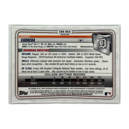 TOPPS MLBカード BOWMAN CHROME 1ST DANIEL CABRERA DETROIT TIGERS /499 #CDA-DCA 中古 IT1
