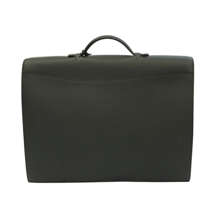 HERMES エルメス サックアデペッシュ ブリーフケース メンズ ビジネスバッグ 書類ケース シルバー金具 ブラック 中古 T1