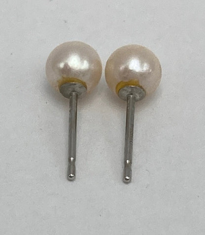 Pt900 5.0mm-5.5mmパール ピアス 中古 D4