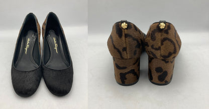Salvatore Ferragamo サルヴァトーレフェラガモ ハラコ レオパード パンプス サイズ4 レディース 中古 D4