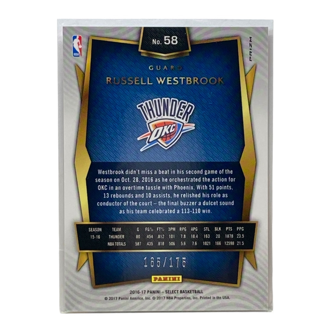 PANINI NBAカード SELECT PRIZM RUSSELL WESTBROOK THUNDER 165/175 #58 中古 IT2