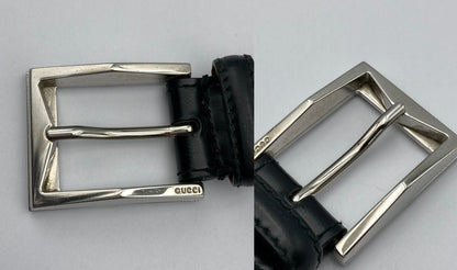 GUCCI グッチ レザー バックルベルト 90cm メンズ 223901 中古 D4