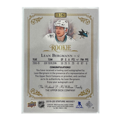 UPPER DECK NHLカード STATURE LEAN BERGMANN SAN JOSE SHARKS /199 #126 中古 IT1