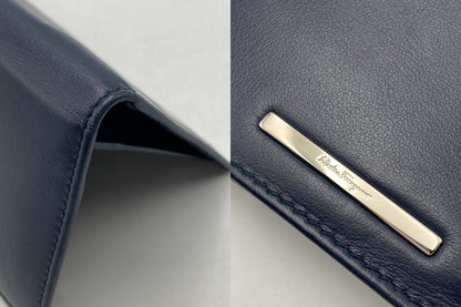 Salvatore Ferragamo サルヴァトーレフェラガモ レザー 2つ折り長財布 メンズ 中古 D4