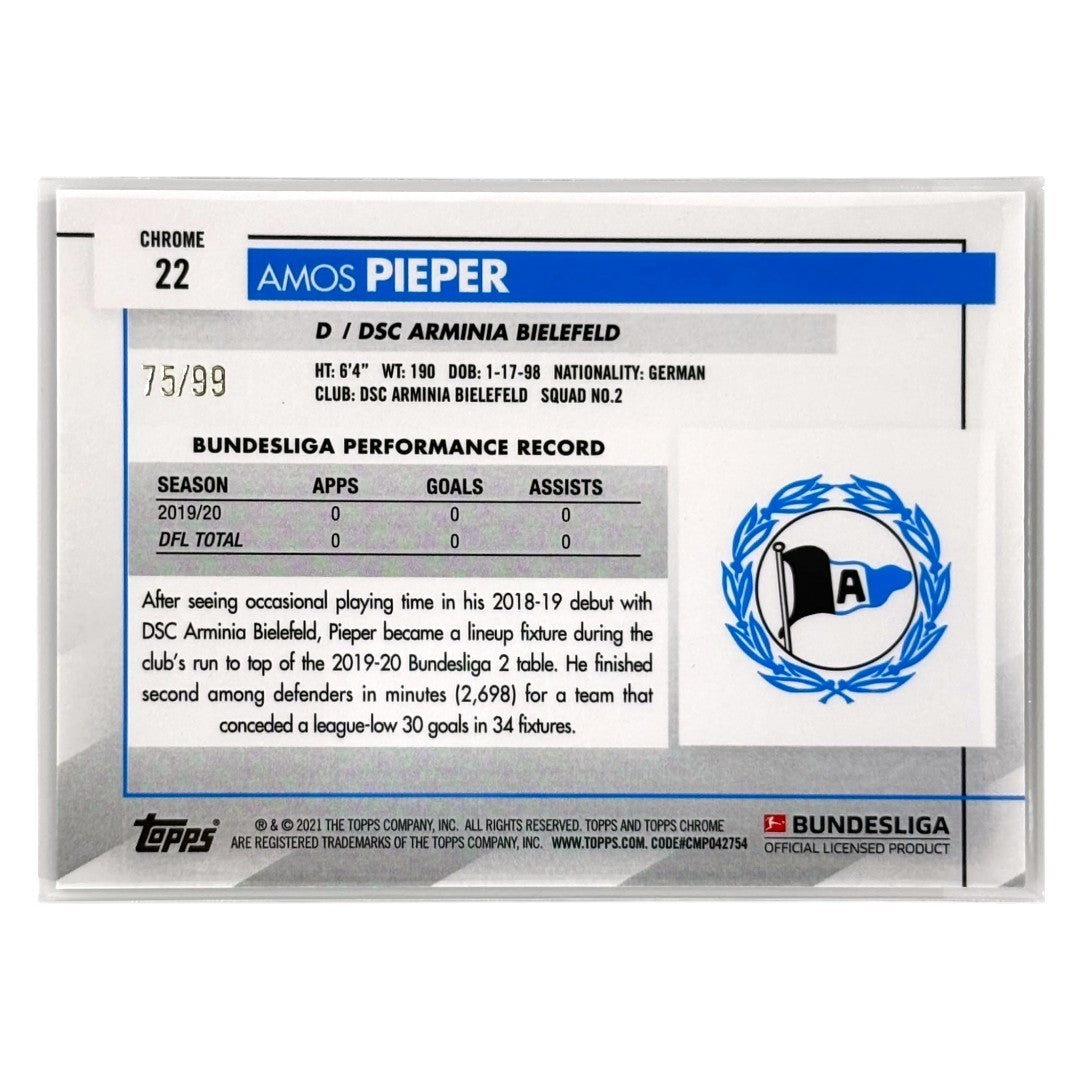 TOPPS サッカーカード CHROME AMOS PIEPER ARMINIA BIELEFELD /99 #22 中古 IT1