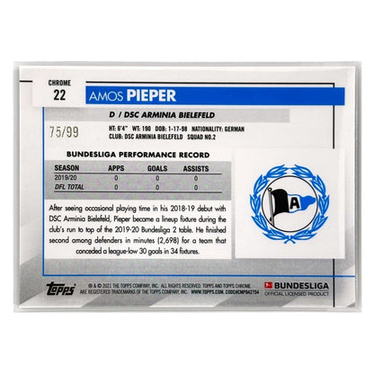 TOPPS サッカーカード CHROME AMOS PIEPER ARMINIA BIELEFELD /99 #22 中古 IT1