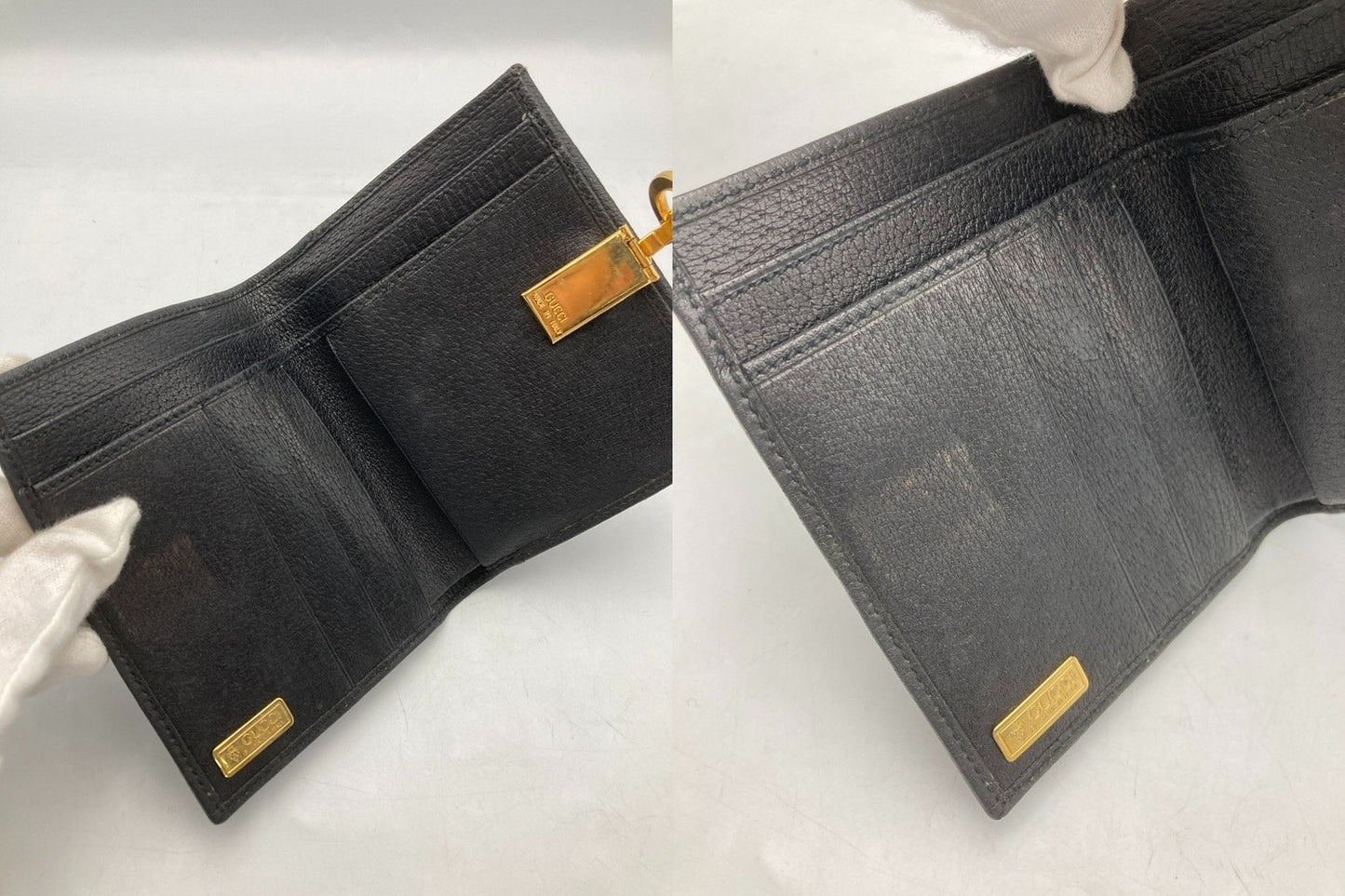 GUCCI グッチ インターロッキングG シェリーライン 2つ折り財布 中古 D4