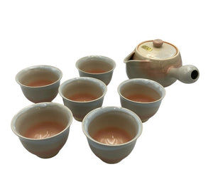 萩焼 椿窯 天鵬山造 茶器 6客 中古 D4