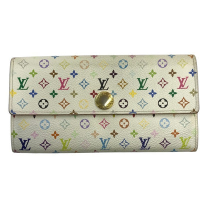 LOUIS VUITTON ルイヴィトン ポルトフォイユサラ モノグラム マルチカラー 長財布 レディース 二つ折り 旧型 ブロン/ホワイト M93744 中古 T1
