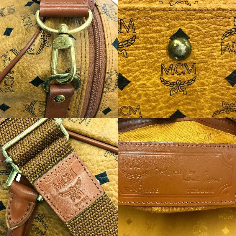 MCM モノグラム ボストンバッグ ユニセックス 旅行鞄 ショルダー付き 大型 ブラウン 中古 T1