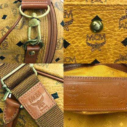 MCM モノグラム ボストンバッグ ユニセックス 旅行鞄 ショルダー付き 大型 ブラウン 中古 T1