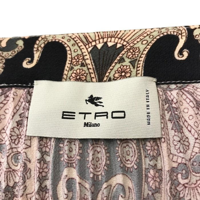 ETRO エトロ スカート レディース プリーツ ロング丈 マルチカラー 38サイズ 222-18199-5072 ペイズリー柄 総柄 ボトムス 中古 KW1